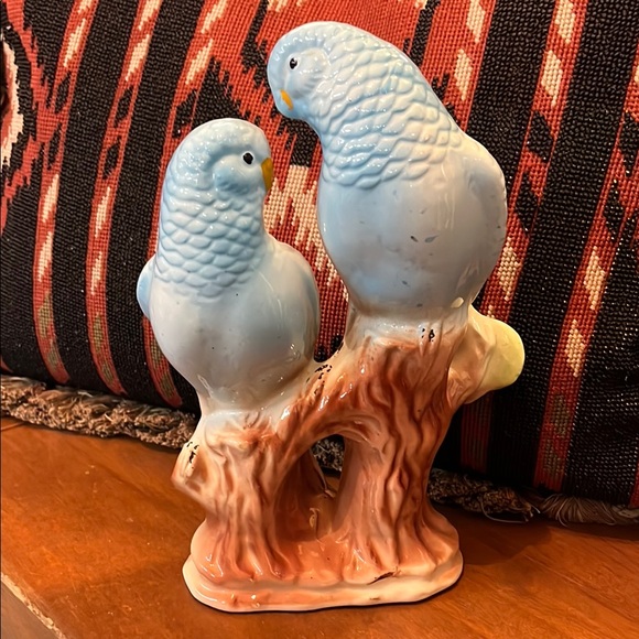 Vintage Blue and White Parakeet Ceramic Figurine - Picture 2 of 7